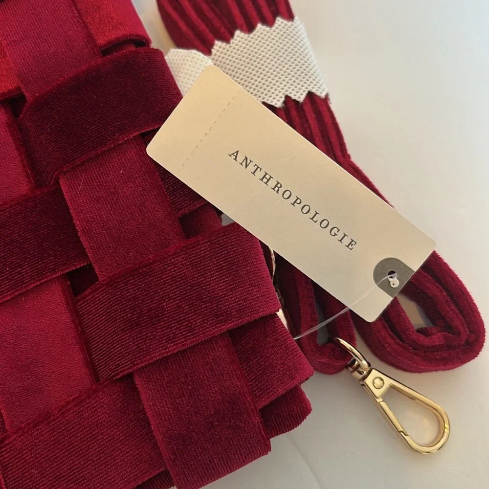 Anthropologie Lindy Woven Clutch Velvet Edition NWT - Picture 6 of 8